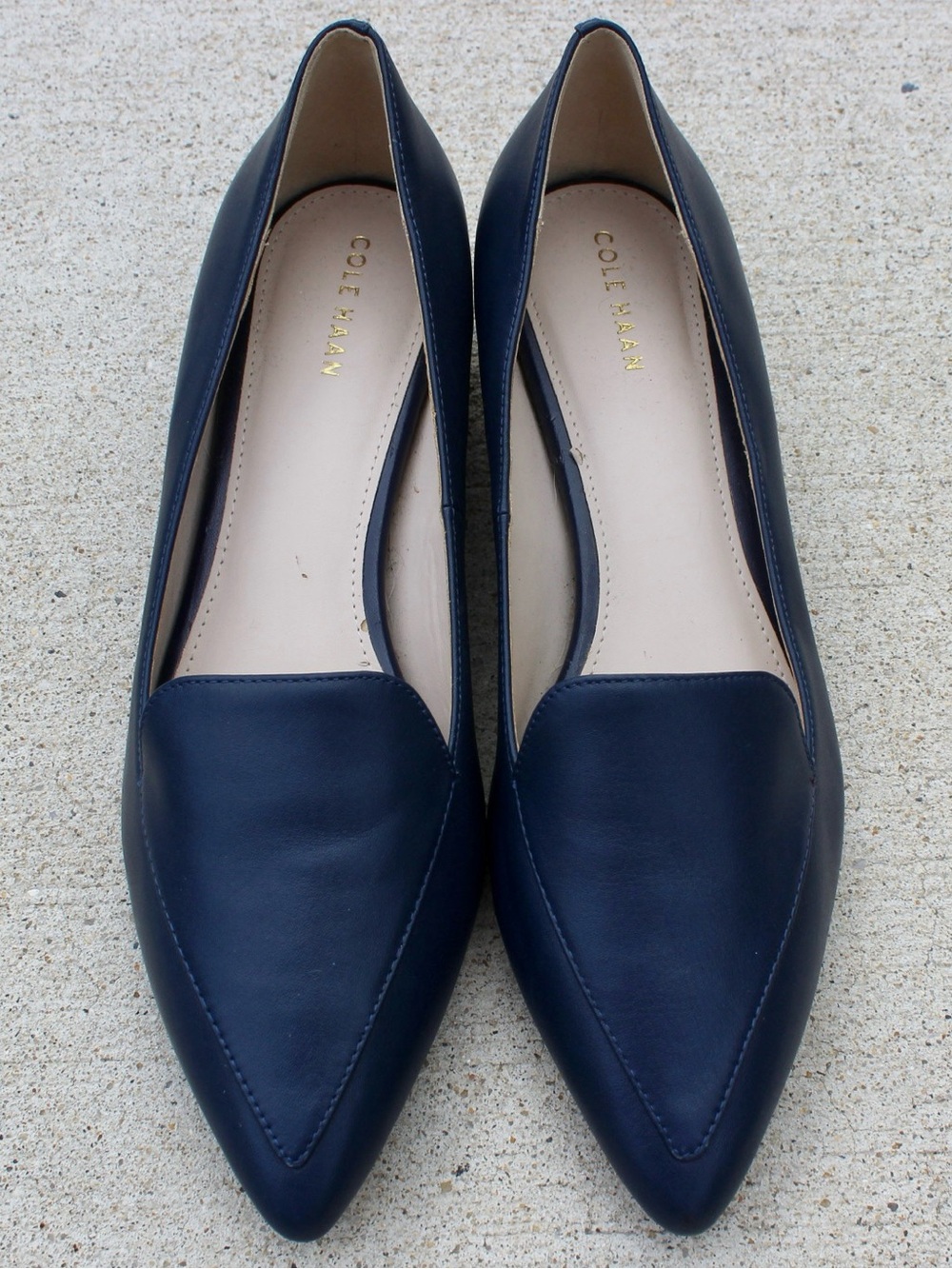 Cole Haan Women's Navy Blue Leather Loafers Sz 7.5